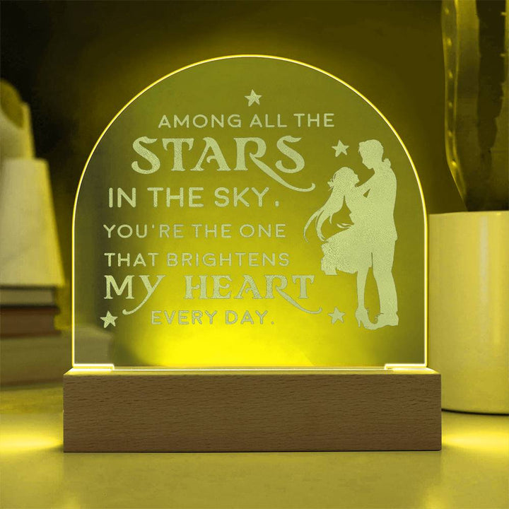 Among All The Stars In The Sky Engraved Acrylic Dome Plaque – Gift for Wife
