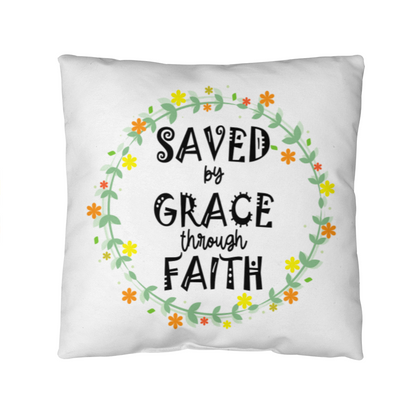Saved By Grace Through Faith - Classic Pillow - Gift for Her - Gift for Him