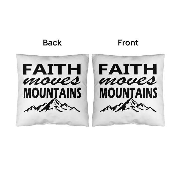 Faith Moves Mountains (Black) Classic Pillow – Gift for Her - Gift for Him