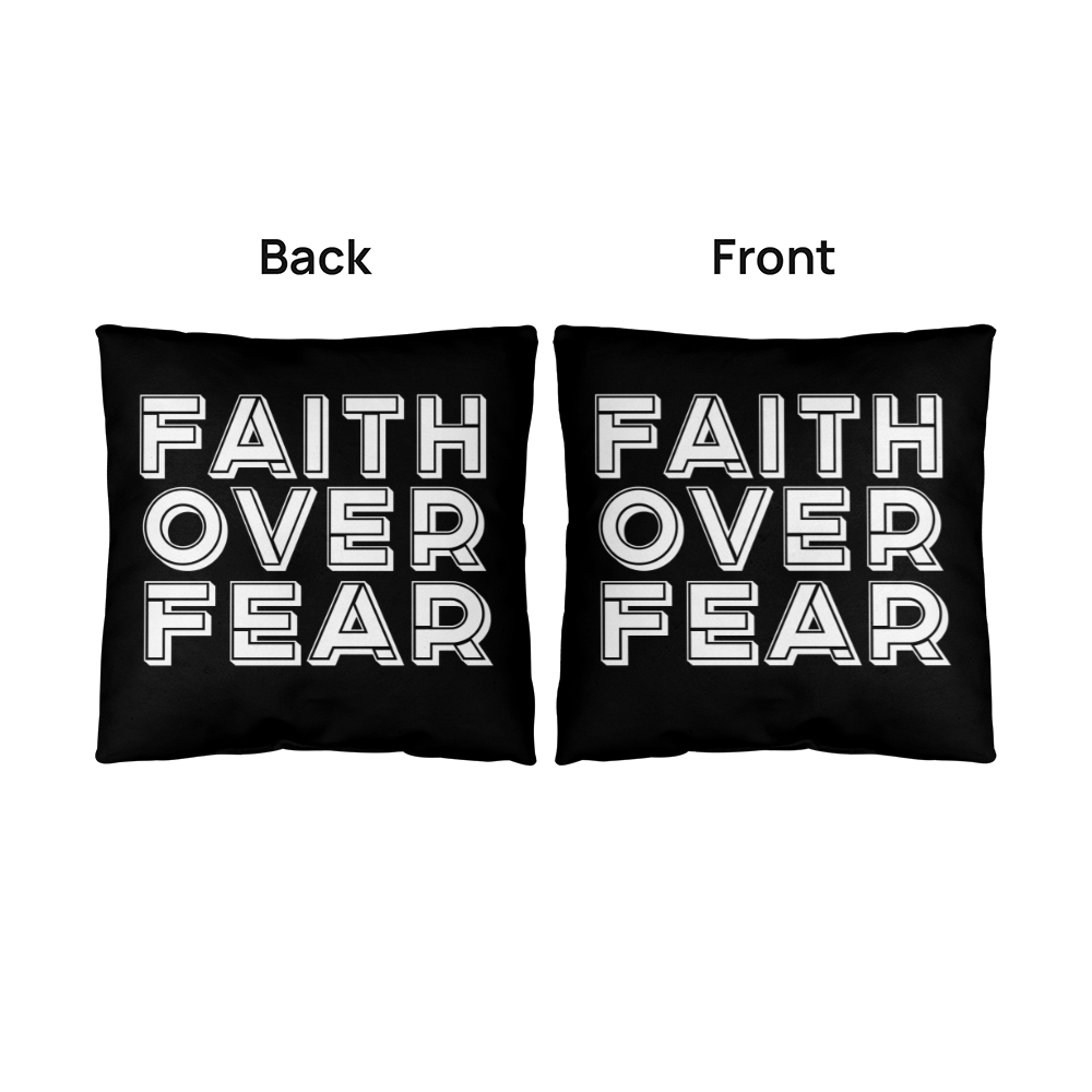 Faith Over Fear (White) – Classic Pillow – Gift for Her - Gift for Him