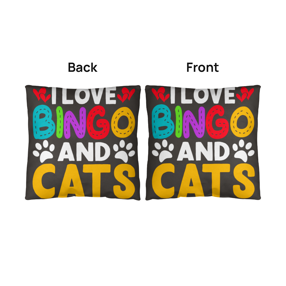 I Love Bingo And Cats - Classic Pillow - Gift for Her - Gift for Him