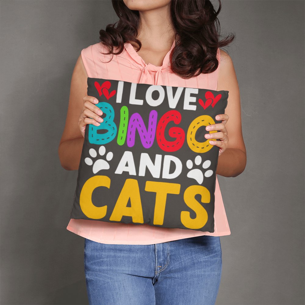 I Love Bingo And Cats Pillow – Gift for Her - Gift for Him
