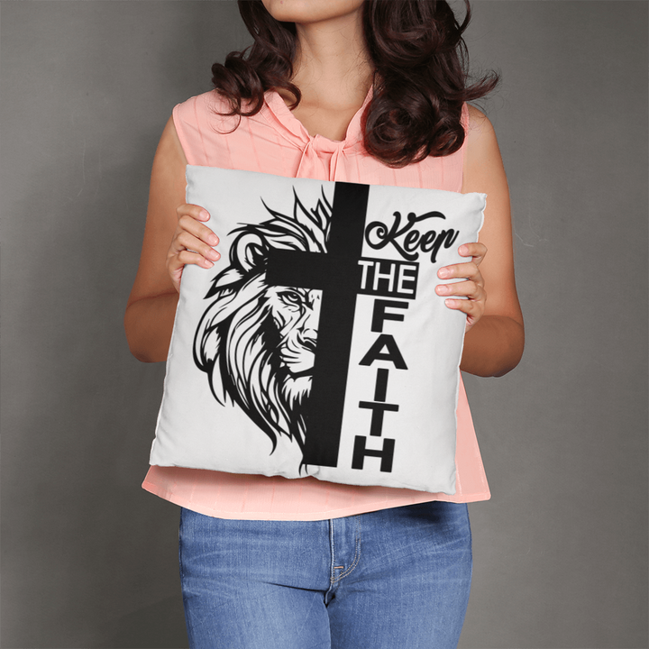 Keep The Faith (Black) Classic Pillow – Gift for Her - Gift for Him