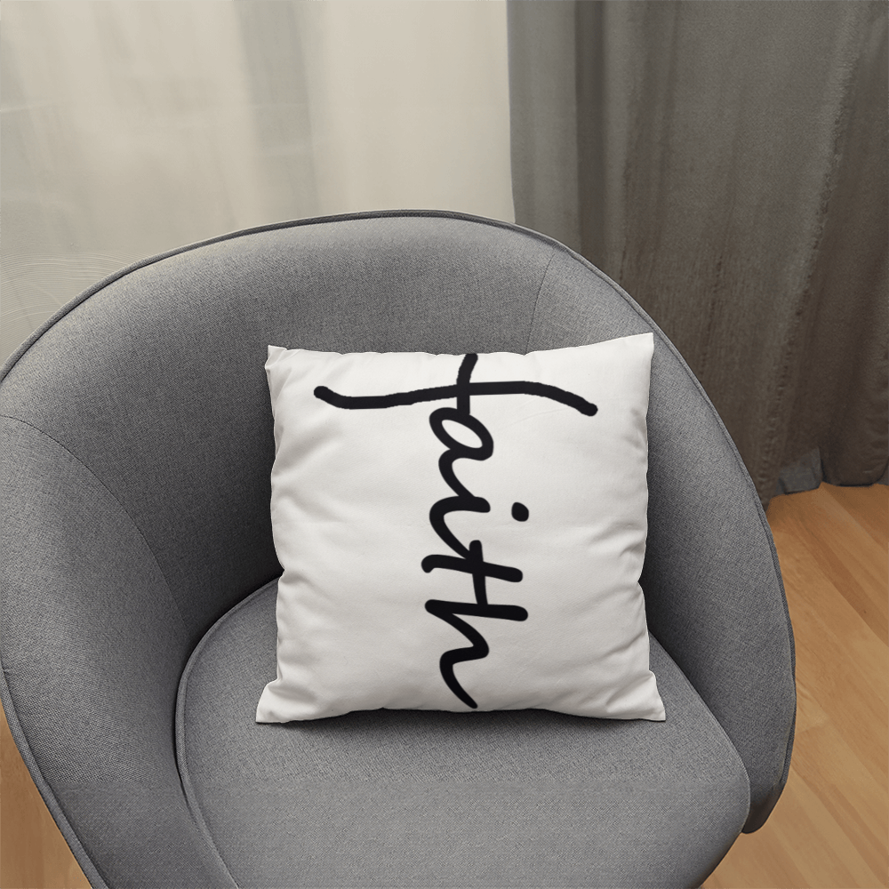 Faith (Black) – Classic Pillow – Gift for Her – Gift for Him
