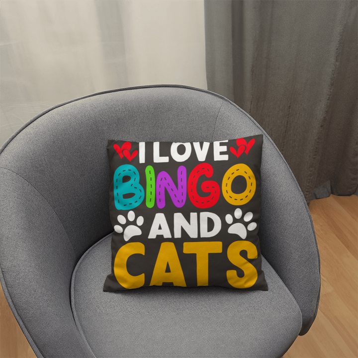 I Love Bingo And Cats Pillow – Gift for Her - Gift for Him