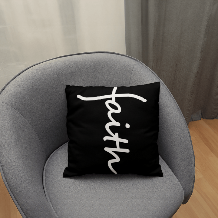Faith (White) – Classic Pillow – Gift for Her – Gift for Him