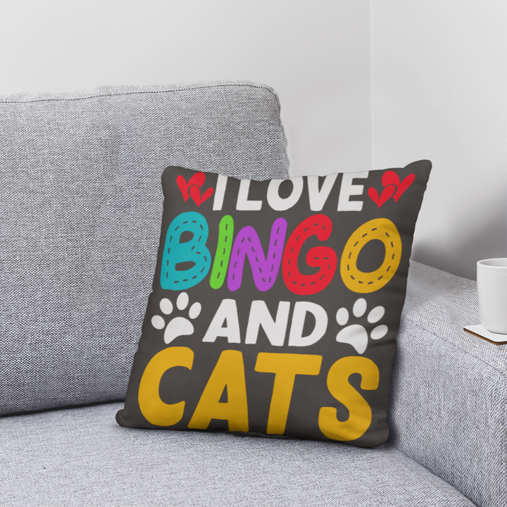 I Love Bingo And Cats Pillow – Gift for Her - Gift for Him