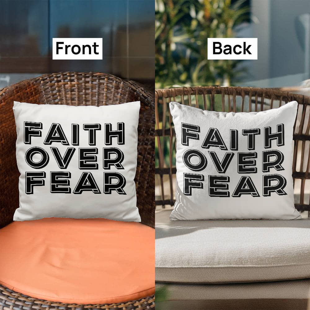 Faith Over Fear (Black) - Classic Pillow - Gift for Her - Gift for Him
