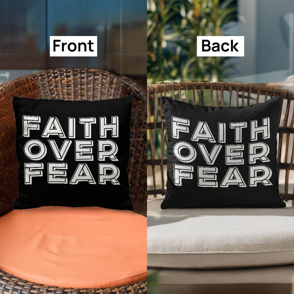 Faith Over Fear (White) - Classic Pillow - Gift for Her - Gift for Him