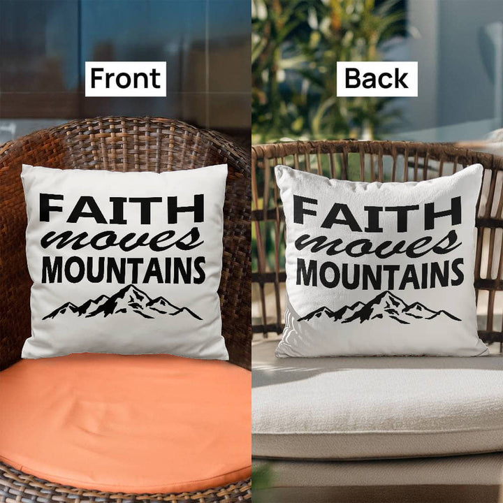Faith Moves Mountains (Black) Classic Pillow – Gift for Her - Gift for Him