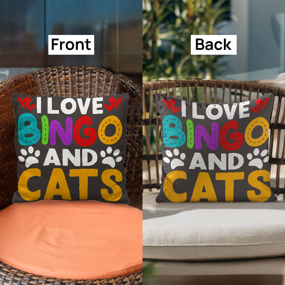 I Love Bingo And Cats - Classic Pillow - Gift for Her - Gift for Him