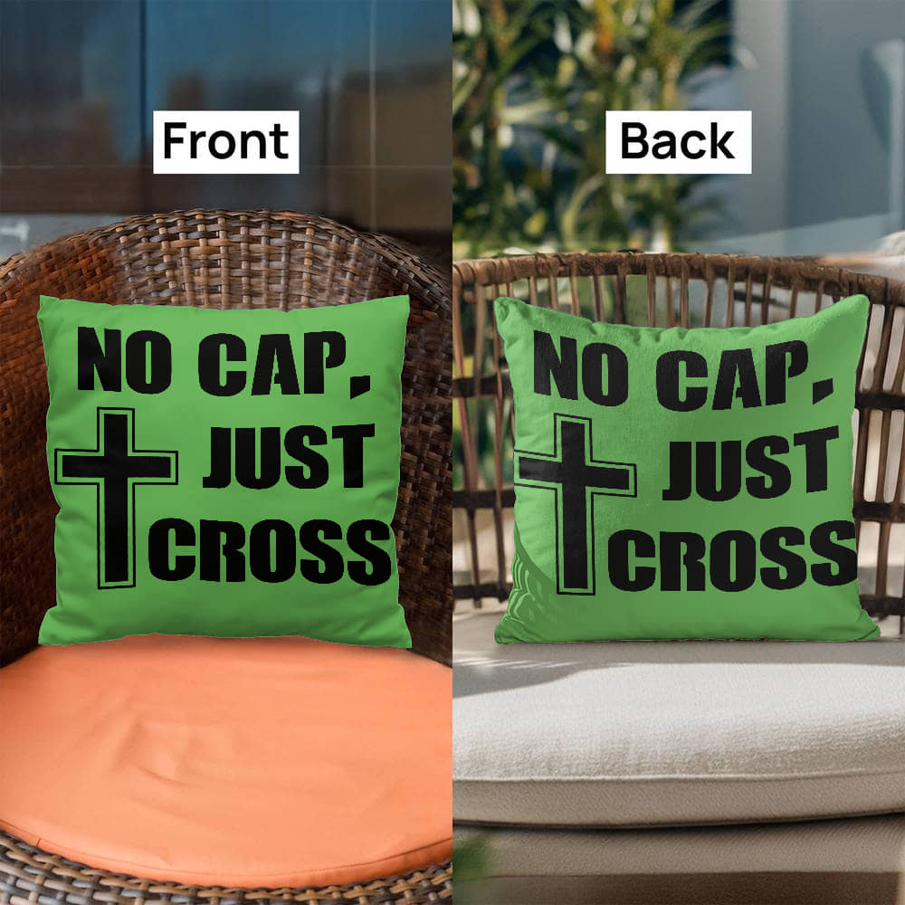 No Cap, Just Cross (Black) - Classic Pillow - Gift for Her - Gift for Him