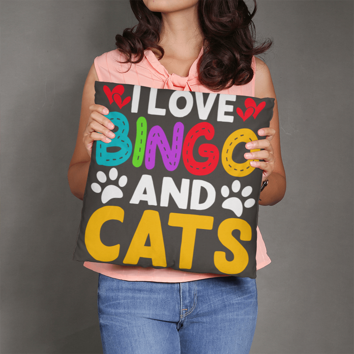 I Love Bingo And Cats Pillow – Gift for Her - Gift for Him