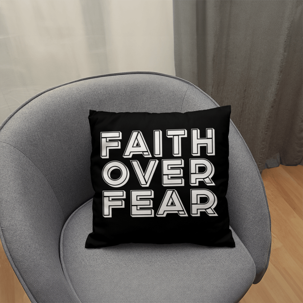 Faith Over Fear (White) - Classic Pillow - Gift for Her - Gift for Him