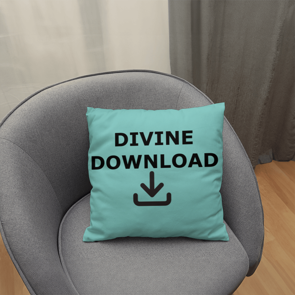 Divine Download (Black) - Classic Pillow - Gift for Her - Gift for Him