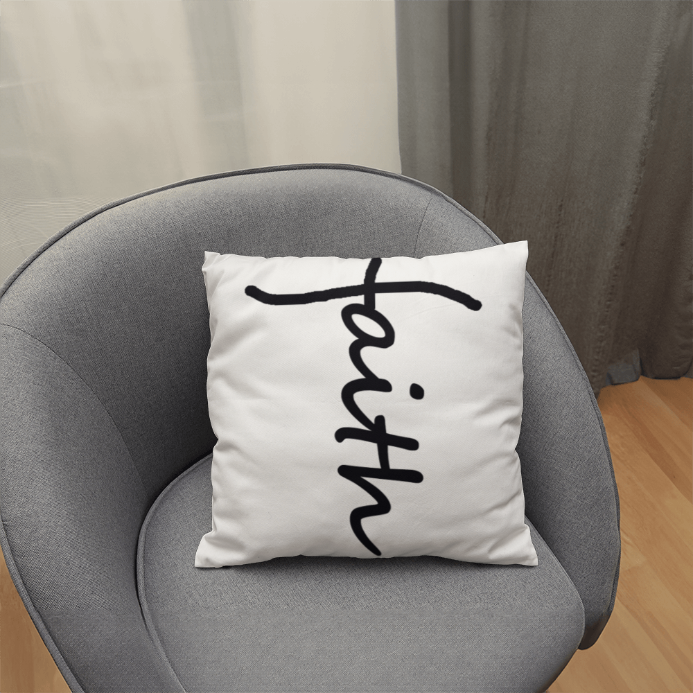 Faith (Black) – Classic Pillow – Gift for Her – Gift for Him