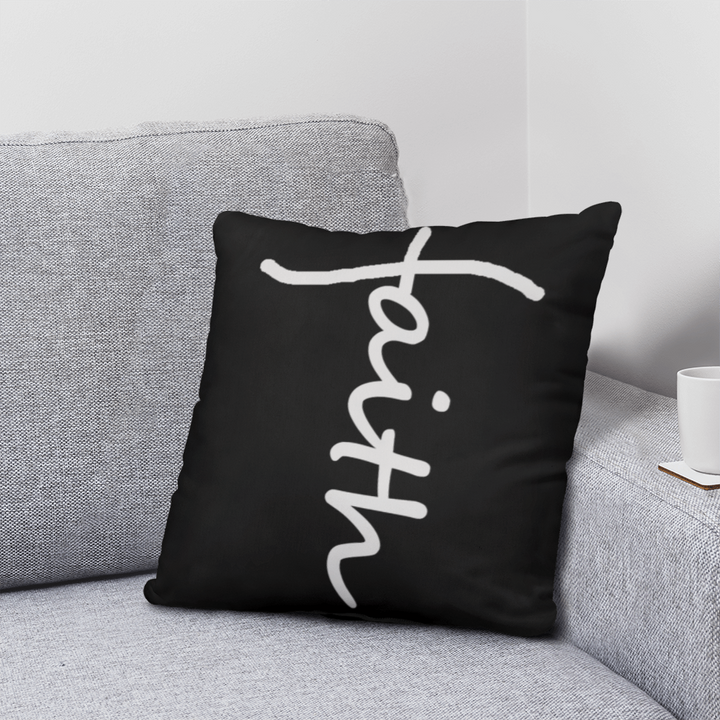 Faith (White) – Classic Pillow – Gift for Her – Gift for Him