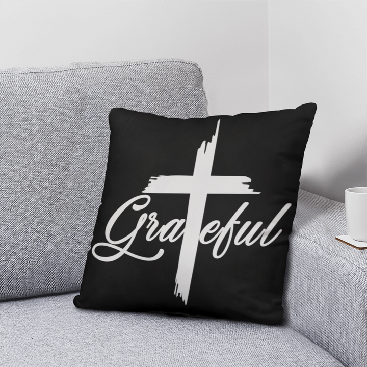 Grateful (White) Classic Pillow – Gift for Her - Gift for Him