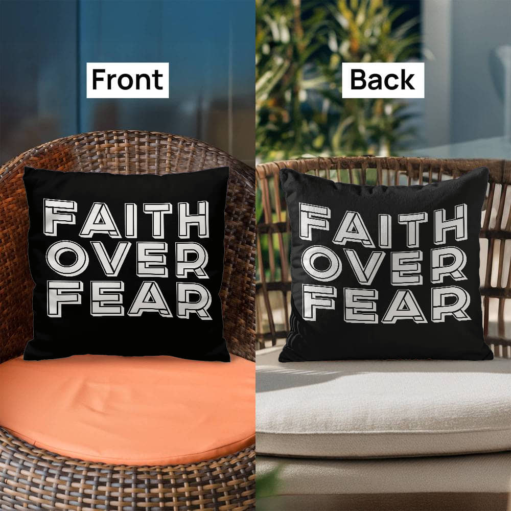 Faith Over Fear (White) - Classic Pillow - Gift for Her - Gift for Him