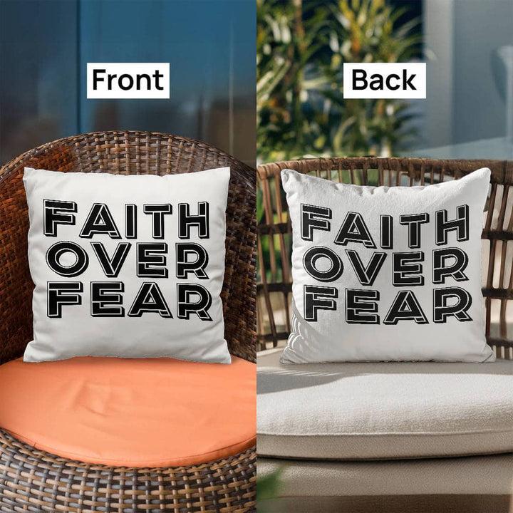 Faith Over Fear (Black) – Classic Pillow – Gift for Her - Gift for Him
