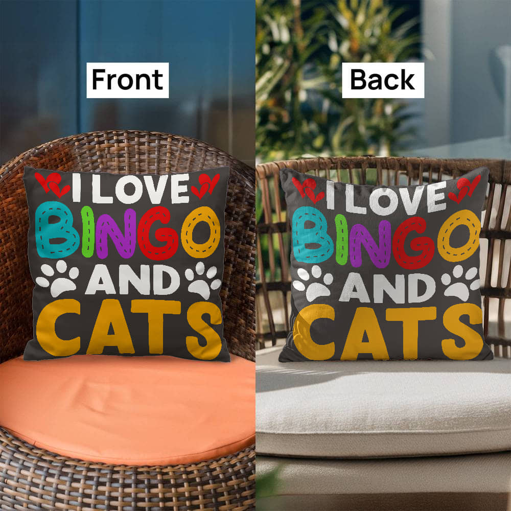 I Love Bingo And Cats Pillow – Gift for Her - Gift for Him