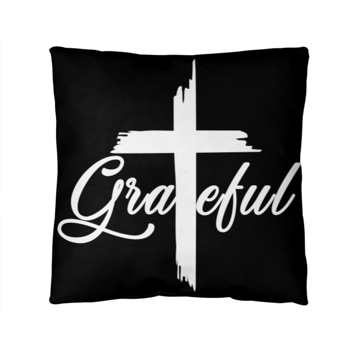 Grateful (White) Classic Pillow – Gift for Her - Gift for Him