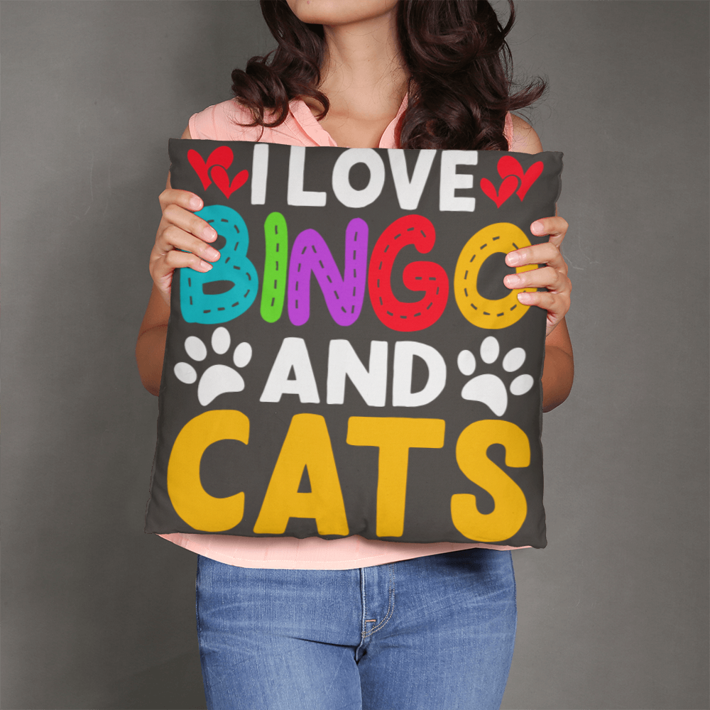 I Love Bingo And Cats - Classic Pillow - Gift for Her - Gift for Him