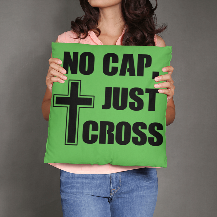 No Cap, Just Cross (Black) Classic Pillow – Gift for Her - Gift for Him