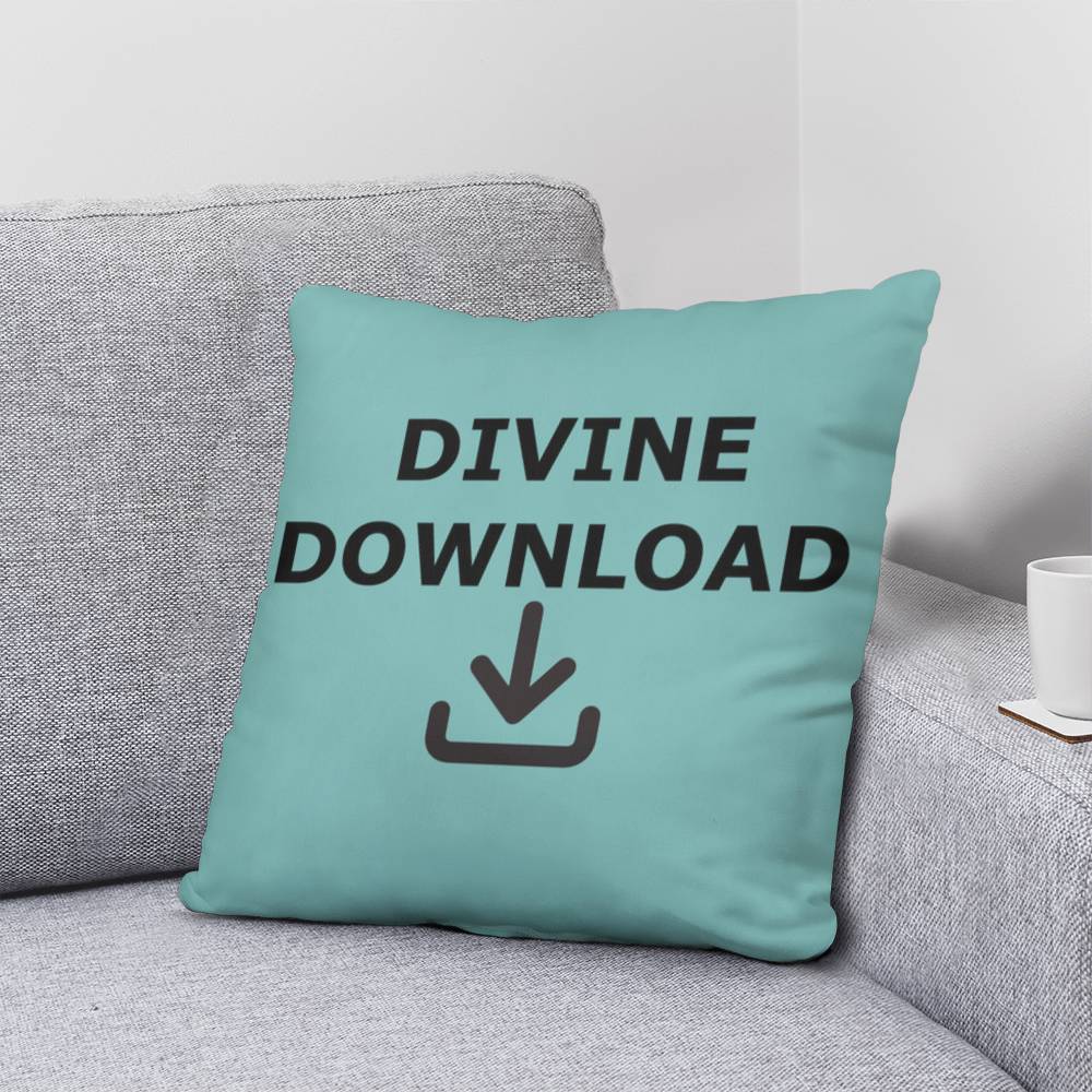 Divine Download (Black) - Classic Pillow - Gift for Her - Gift for Him