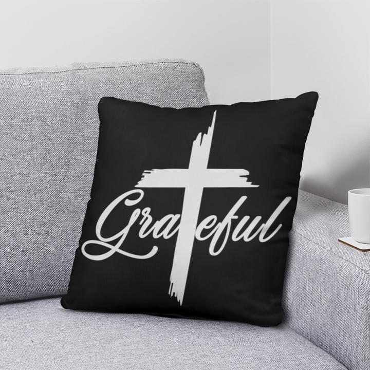 Grateful (White) Classic Pillow – Gift for Her - Gift for Him