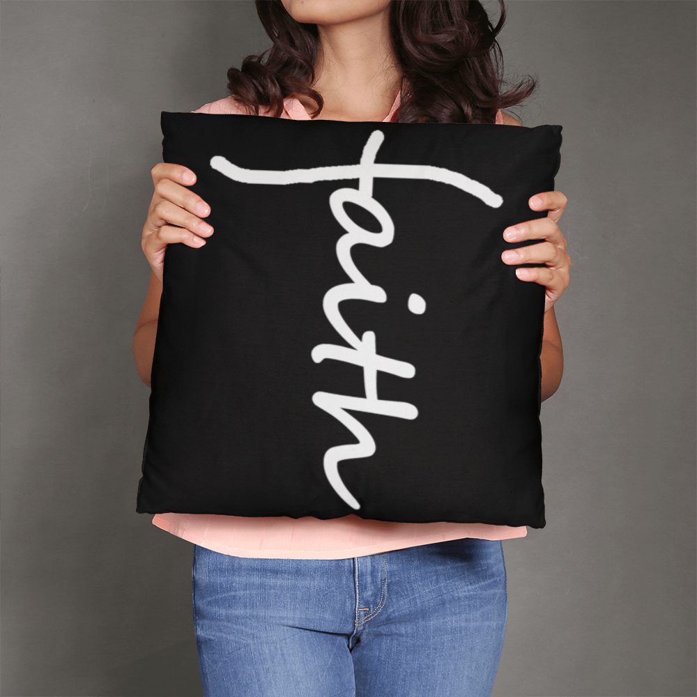 Faith (White) – Classic Pillow – Gift for Her – Gift for Him