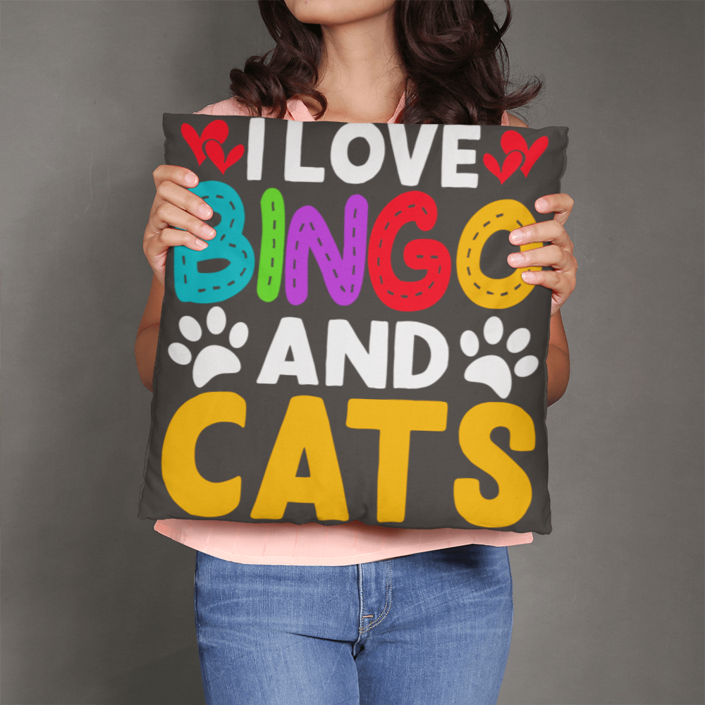 I Love Bingo And Cats Pillow – Gift for Her - Gift for Him