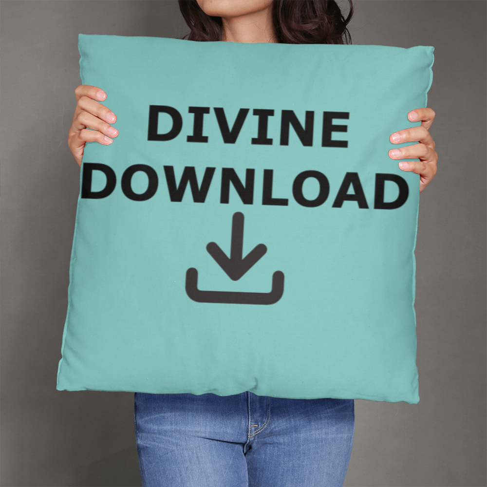 Divine Download (Black) - Classic Pillow - Gift for Her - Gift for Him