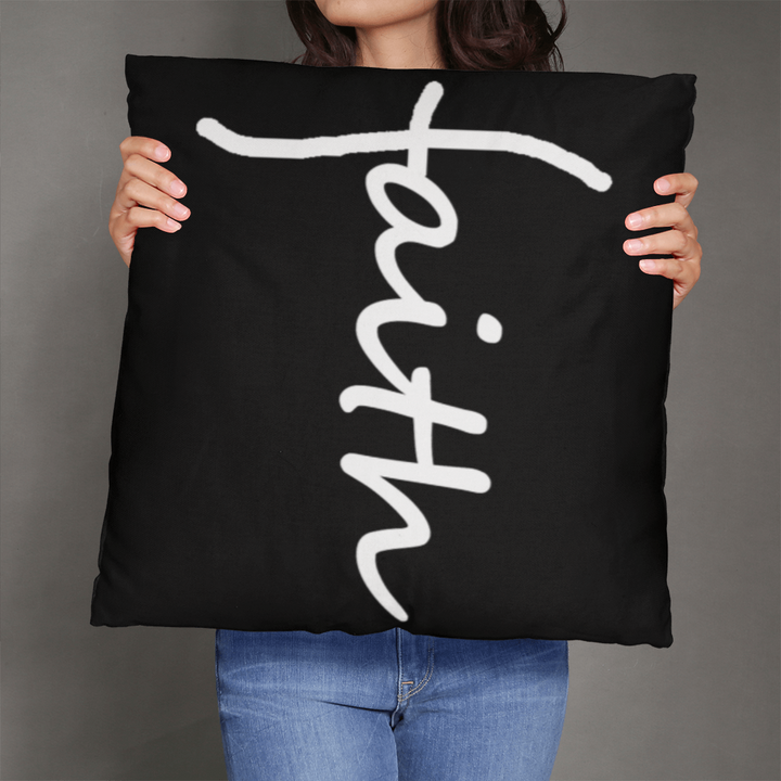 Faith (White) – Classic Pillow – Gift for Her – Gift for Him
