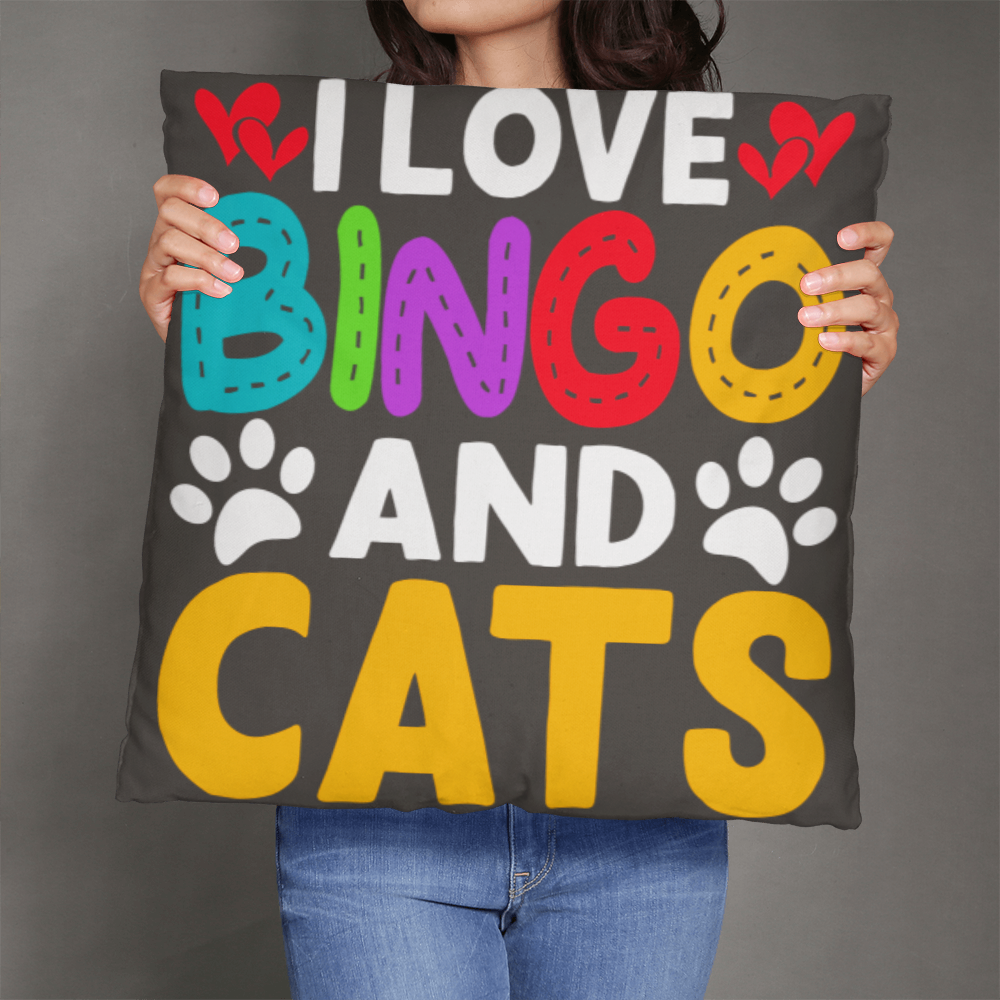 I Love Bingo And Cats - Classic Pillow - Gift for Her - Gift for Him