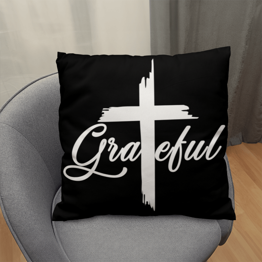 Grateful (White) Classic Pillow – Gift for Her - Gift for Him