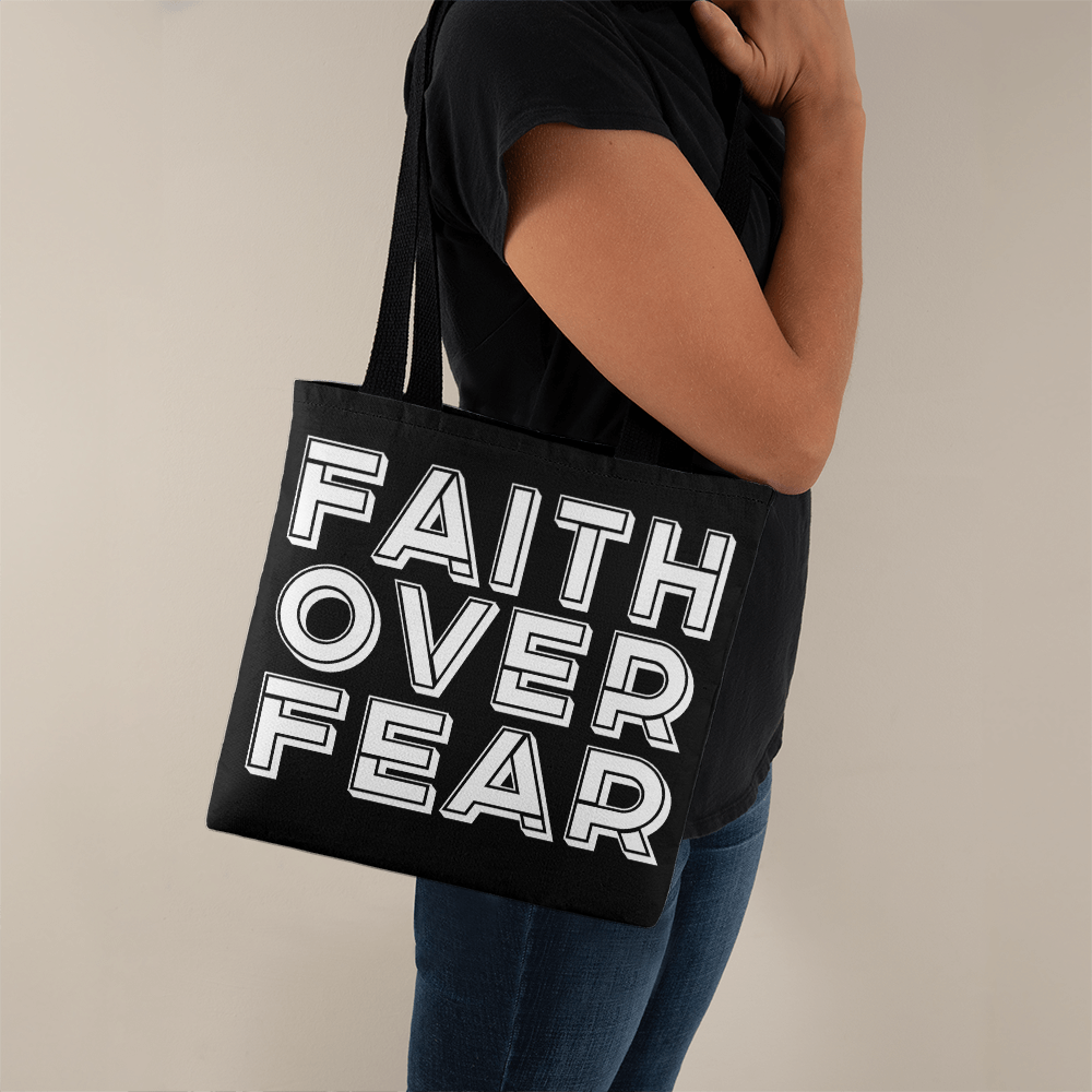 Faith Over Fear (White) – Classic Tote Bag – Gift for Her - Gift for Him