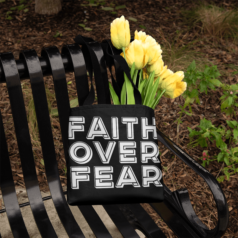 Faith Over Fear (White) - Classic Tote Bag - Gift for Her - Gift for Him