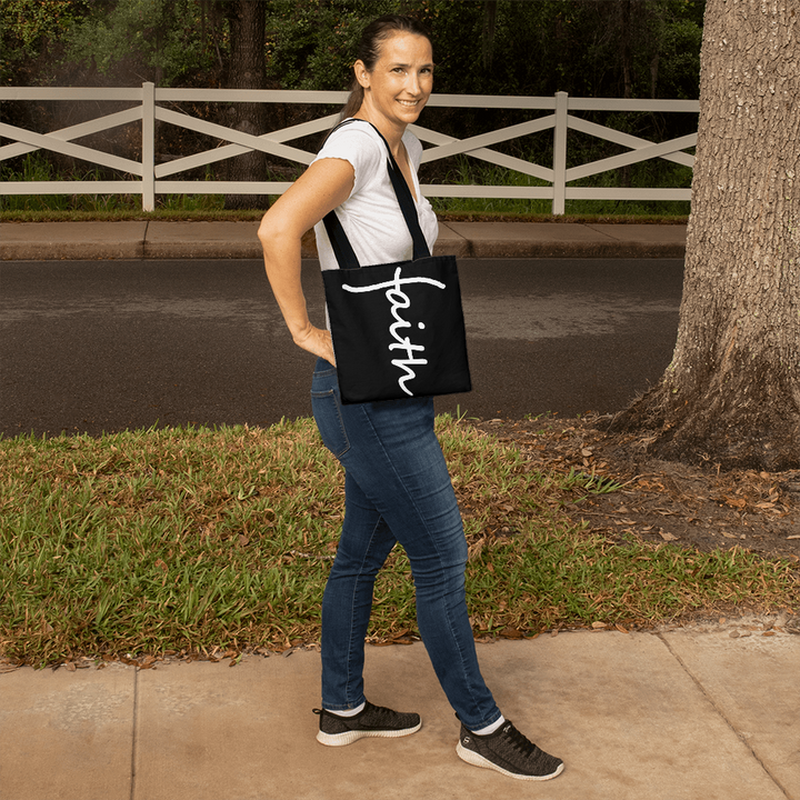 Faith (White) Tote Bag – Gift for Her - Gift for Him