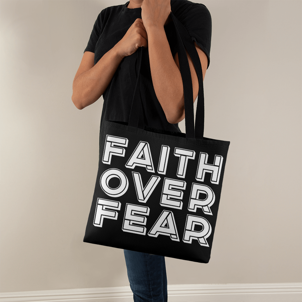 Faith Over Fear (White) - Classic Tote Bag - Gift for Her - Gift for Him