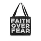 Faith Over Fear (White) - Classic Tote Bag - Gift for Her - Gift for Him