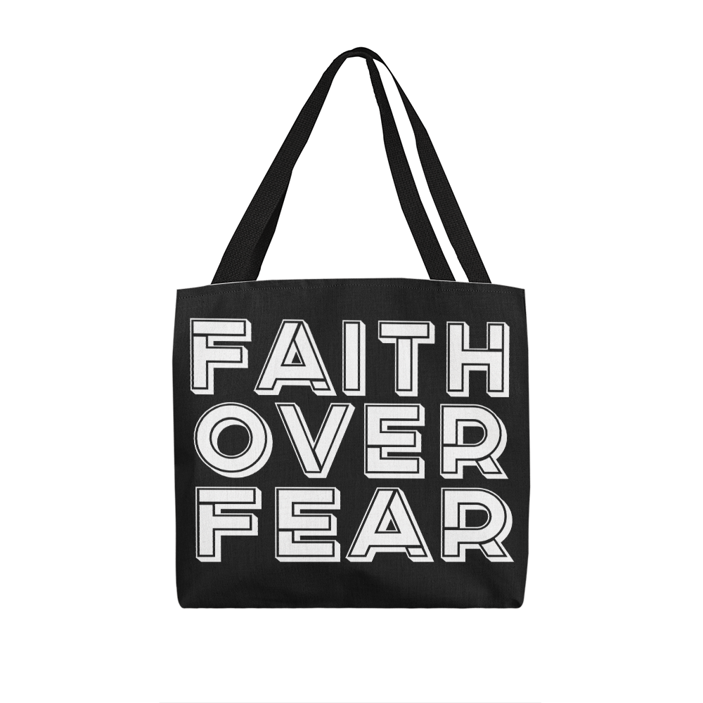 Faith Over Fear (White) - Classic Tote Bag - Gift for Her - Gift for Him