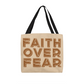 Faith Over Fear (Brown) - Classic Tote Bag - Gift for Her - Gift for Him