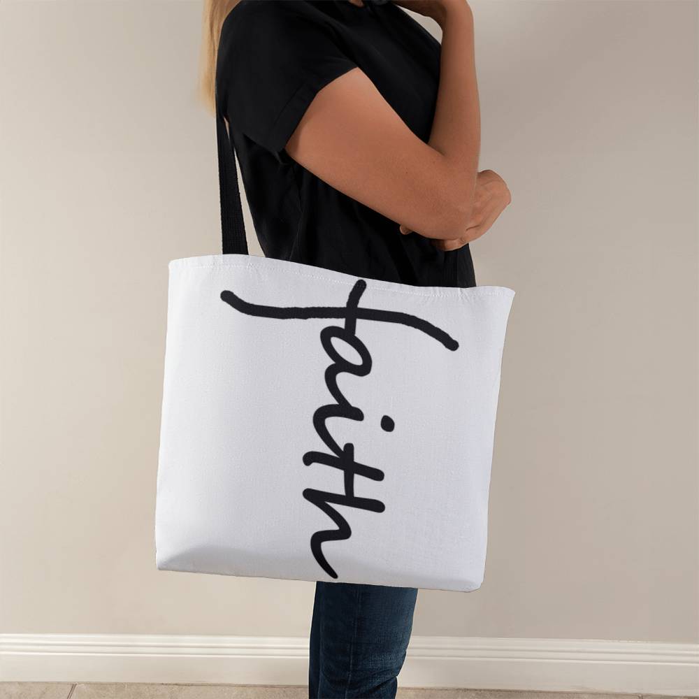 Faith (Black) Tote Bag – Gift for Her - Gift for Him