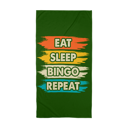 Eat Sleep Bingo Repeat - Bath Towel - Gift for Her - Gift for Him