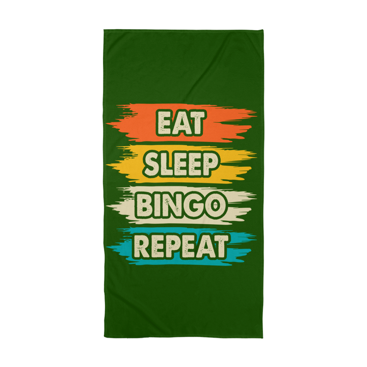Eat Sleep Bingo Repeat Bath Towel – Gift for Her - Gift for Him