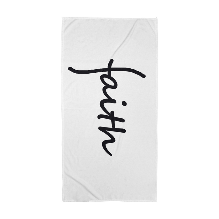 Faith (Black) Bath Towel – Gift for Her - Gift for Him
