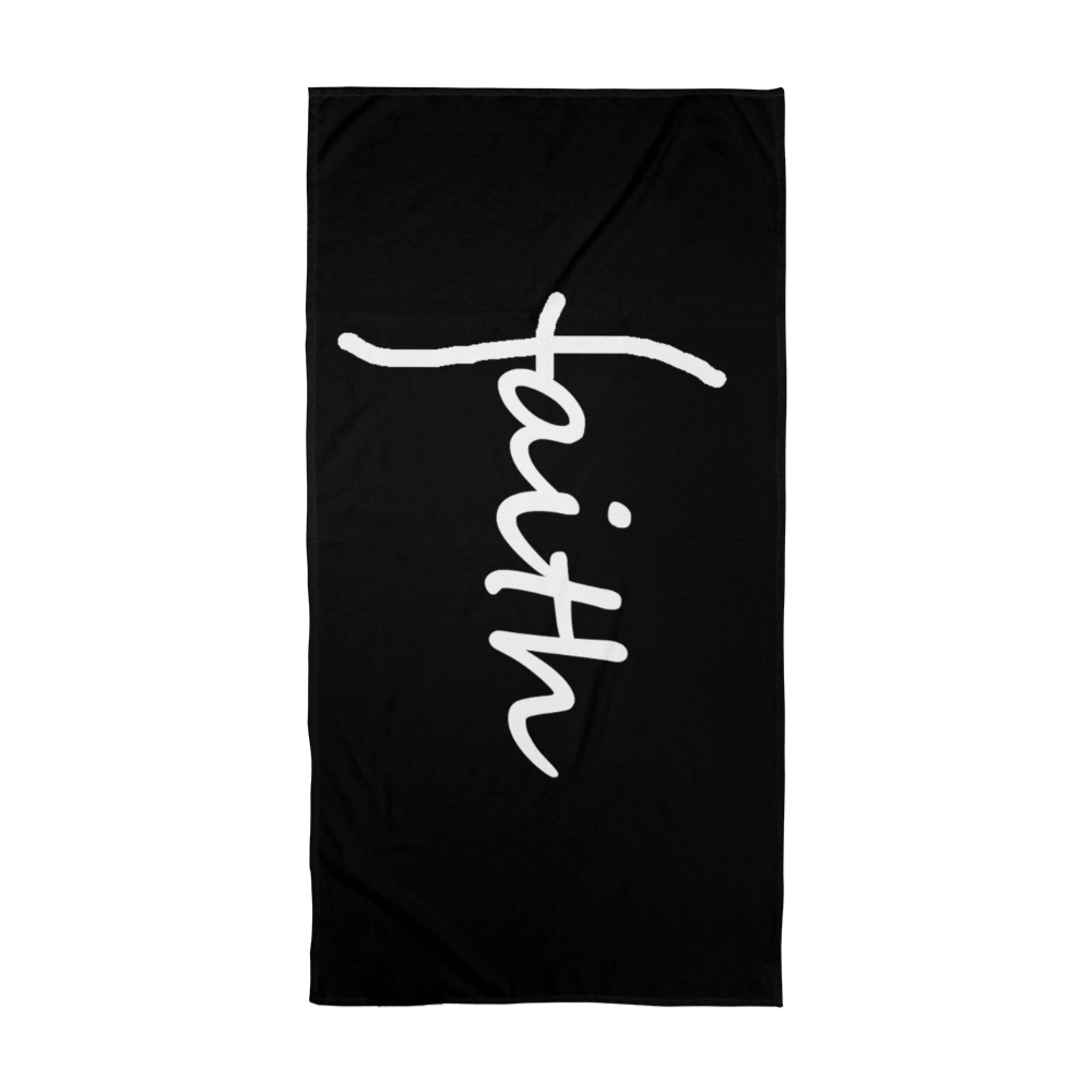 Faith (White) - Bath Towel - Gift for Her - Gift for Him