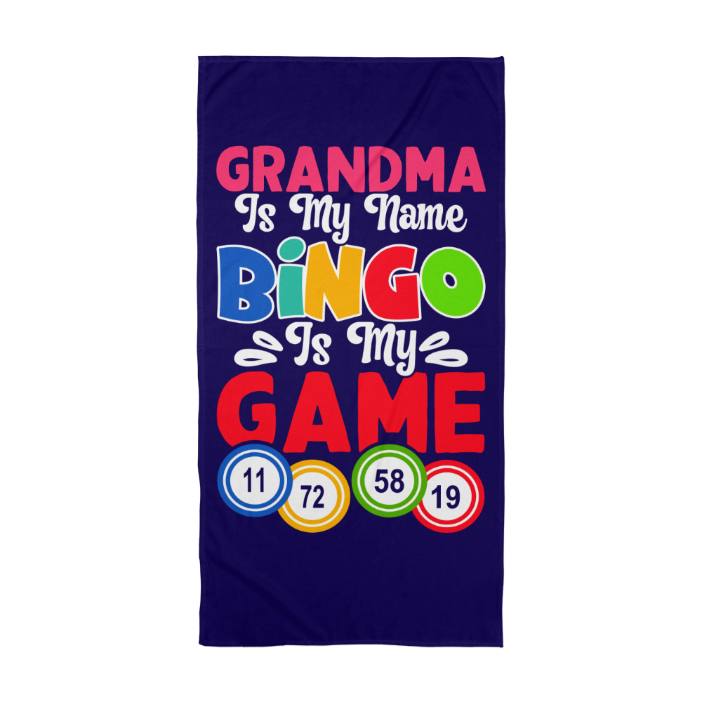 Grandma Is My Name Bingo Is My Game - Bath Towel - Gift for Her - Gift for Him