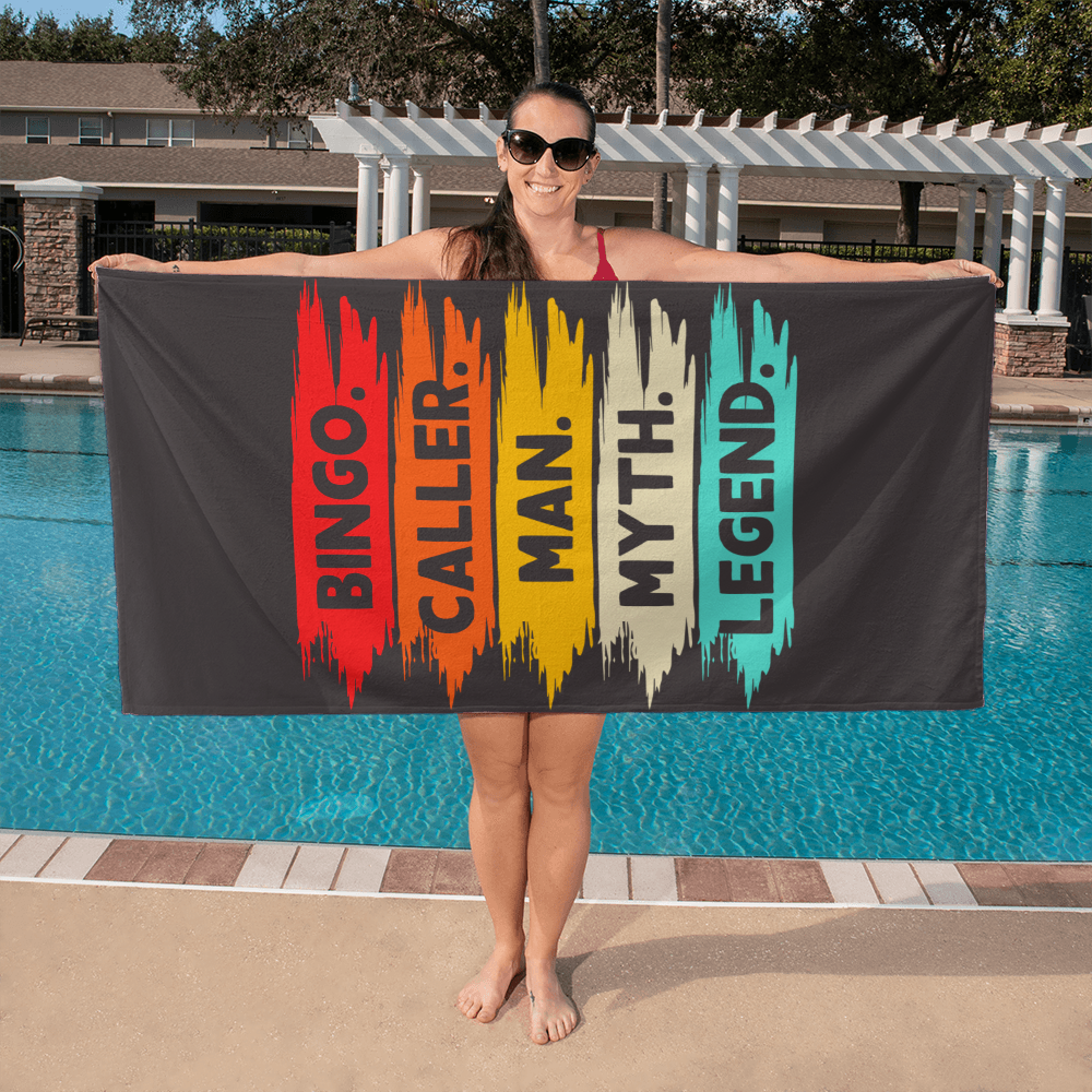 Bingo. Caller. Man. Myth. Legend. Bath Towel – Gift for Him